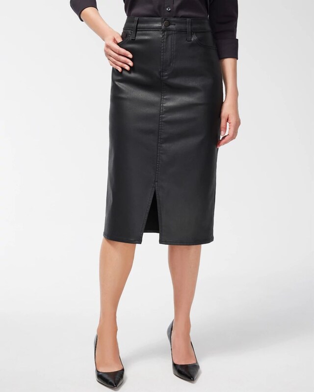 Coated Denim Skirt - image 1